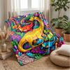 Dinosaur Adventure In the Jungle Blanket Personalized Name Flannel Blanket Soft Cozy Plush Throw for Sofa Bed Lightweight Home Decor