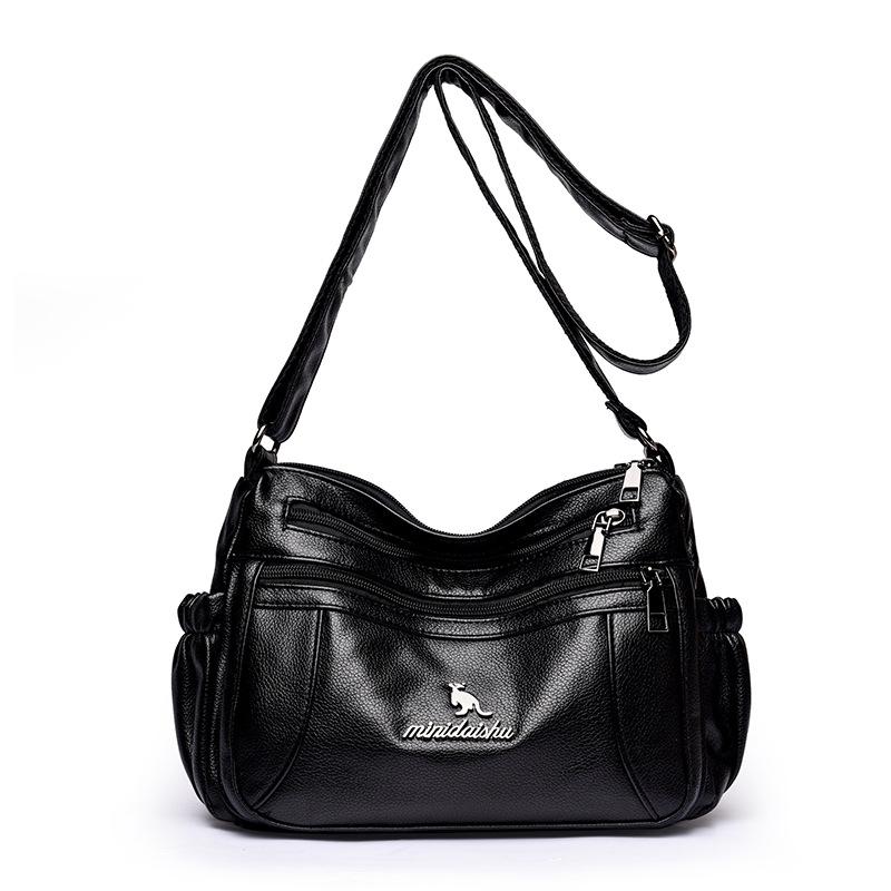 Damentasche neue einfache und vielseitige Schultertasche große Kapazität Mehrfachfach Umhängetasche modische Retro Mamatasche Damen
