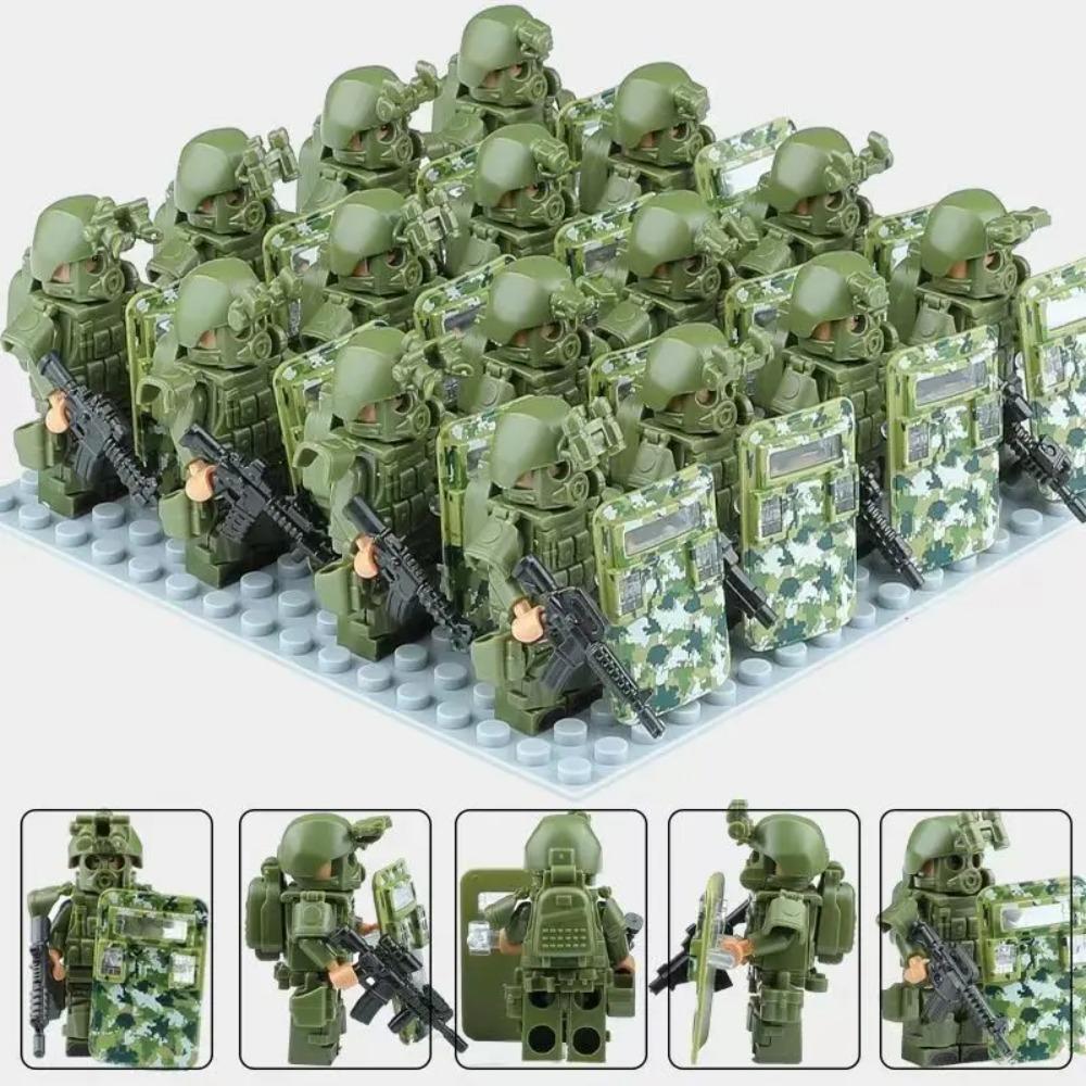 Forze speciali, polizia antisommossa, blocchi da costruzione, bambole umanoidi, action figure, regali a cartoni animati.