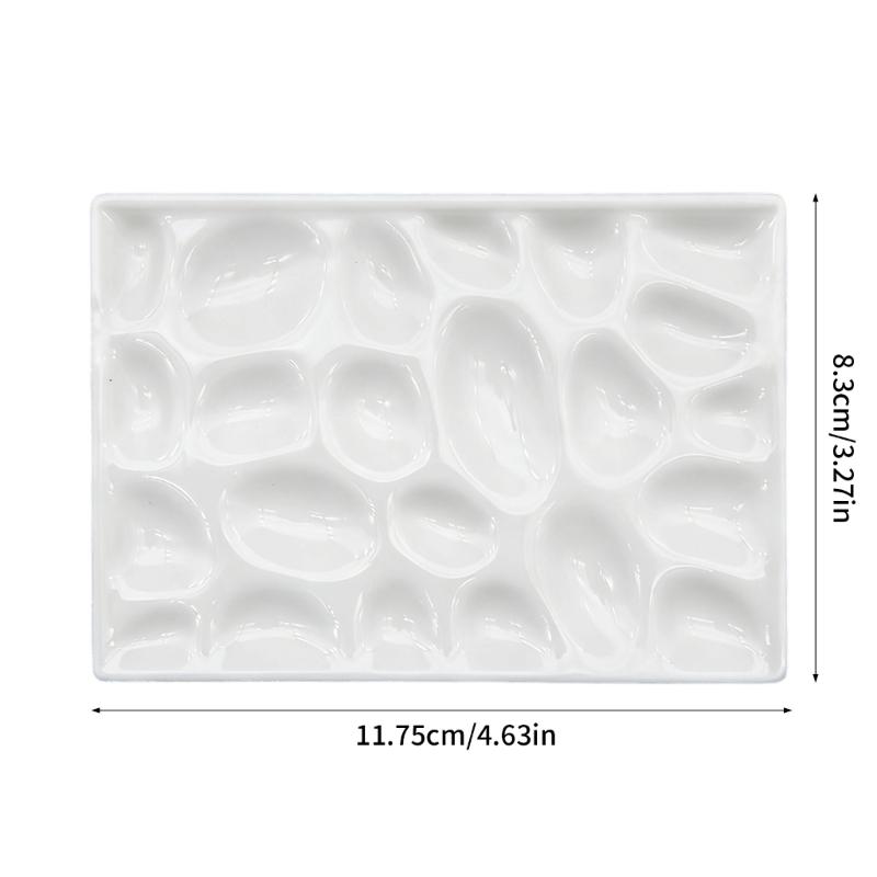 Easy Clean Children's Painting Palette Painting Dish Reusing Ceramic Color Mixing Tray Art Tool For Home School Use