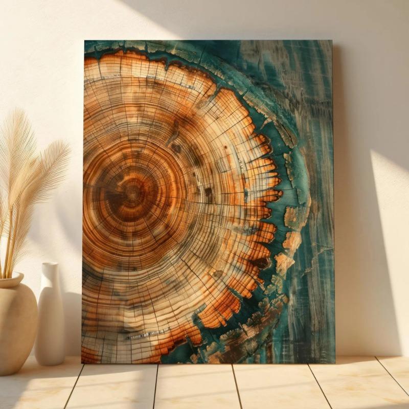 1pc Nordic Tree Ring Abstract Art, Modern Abstract, Scandinavian Abstract Wall Art, Wood Rings Wall Art, Nordic Fine Arts