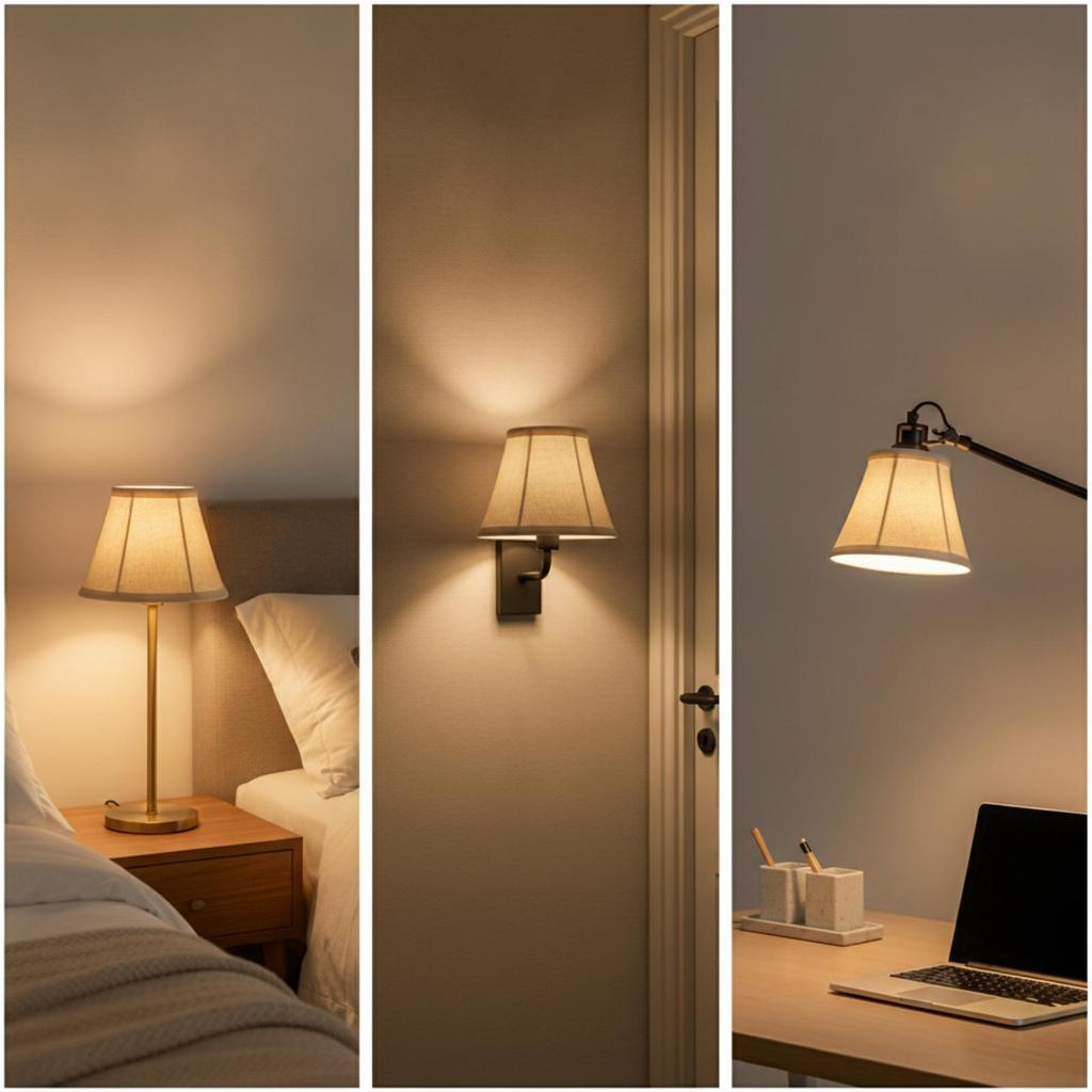 6 Pieces Attach-on Lampshade Bamboo-Textured Textile Small