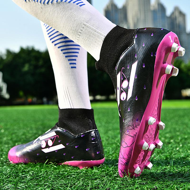 35-45Unisex Football Boots Youth Large Size Football Boots Rubber Soft Sole Long Nails AG Professional Artificial Lawn Training Football Shoes
