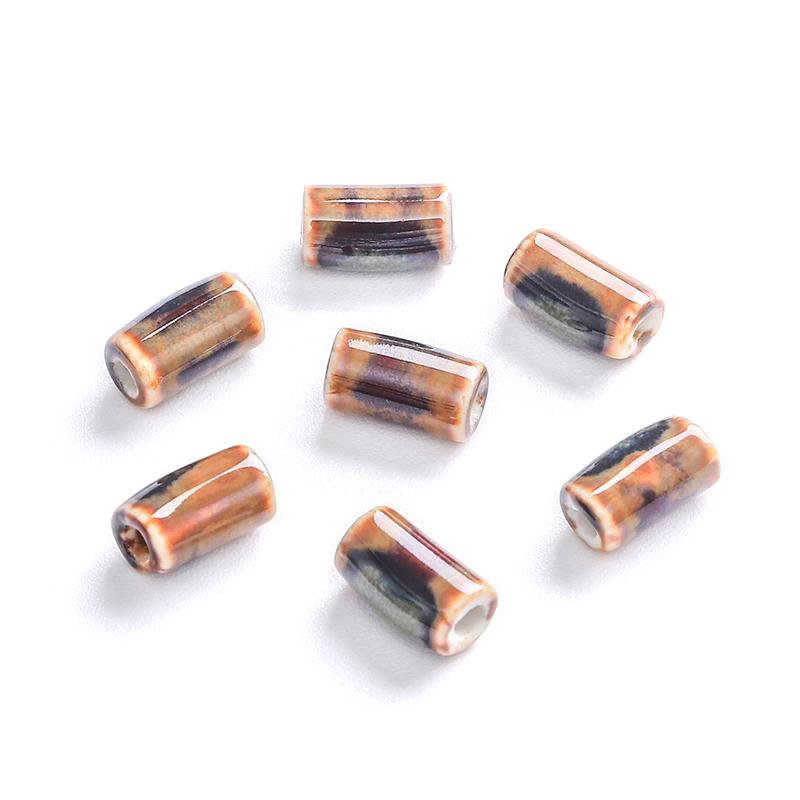 

10 шт. 10x6 мм фарфоровые бусины с цветочной глазурью цилиндрической формы керамические бусины для изготовления ювелирных изделий DIY подвески браслет ожерелье ремесла