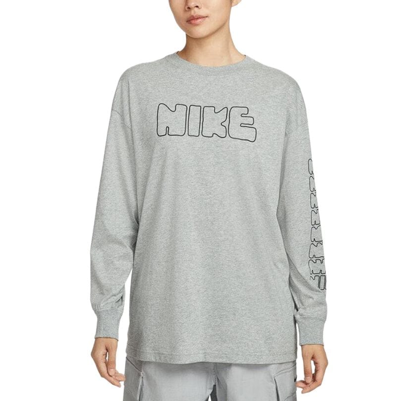 Nike T Shirts Women's Gray Crew Neck Moderate II0461-063