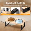 Stainless Steel Elevated Cat Bowl Stand Set Easy Cleaning Non Slip Cat Food Bowl Kit for Dry Wet Food Water for Pet Small Dogs