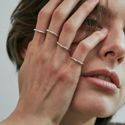 Grün [925 Silber] Five.silver.227 / filet layered ring