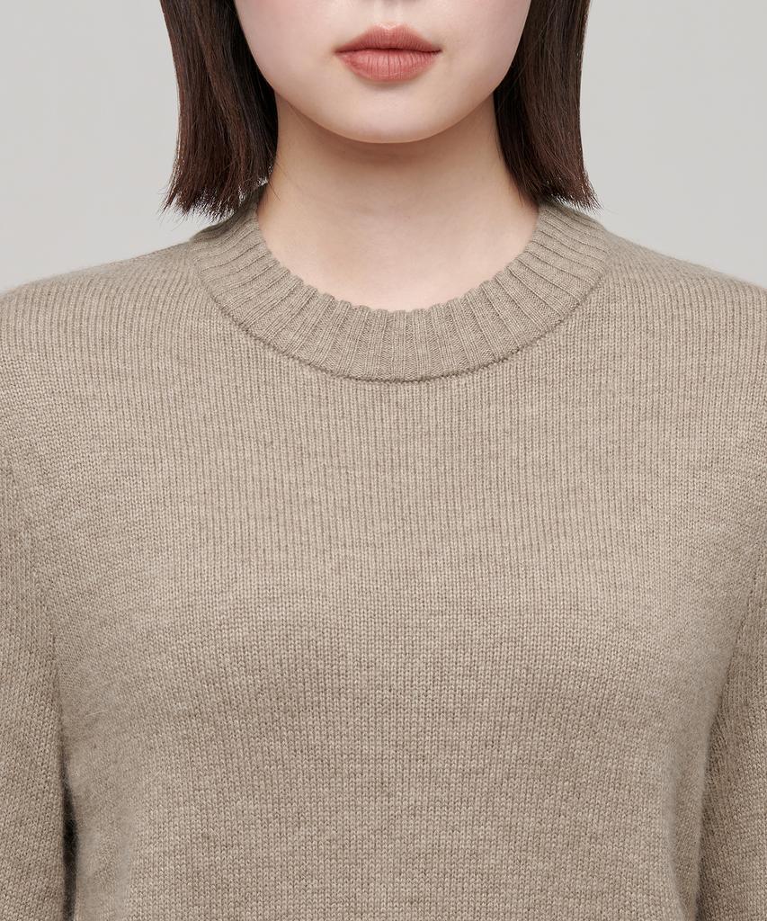 MUSINSA STANDARD WOMAN Women'S Angora Blend Crew Neck Knit [Heather Beige]