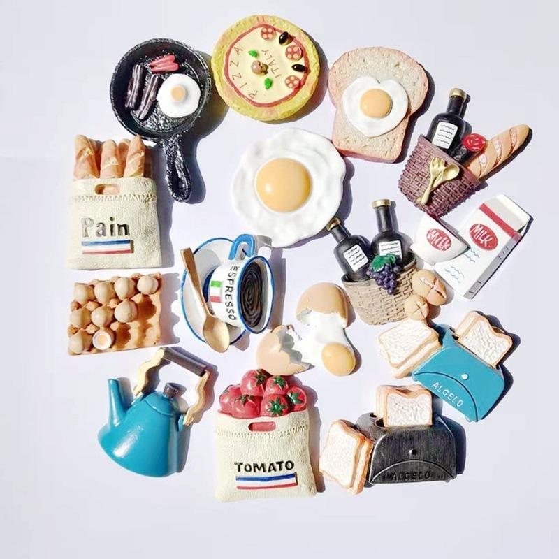 Refrigerator Magnetic Stickers Artificial Foods Fridge Magnets Cute Kitchen Decor Kawaii Home Decor Magnetic Stickers for Home