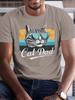 Cool Sunglasses Cat Dad Graphic Print Cotton Short Sleeve Tshirt Casual Mens Tee
