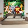 2D Plane 1 Piece of Jungle-themed Wall Mural Suitable for Birthday Celebration Events and Home Decoration