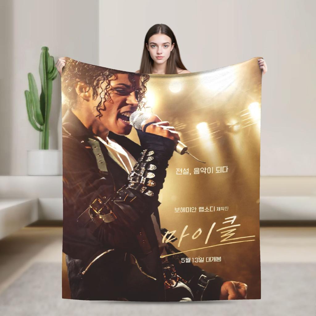 Super Soft Singer Michael Jacksons Mj Throw Blanket Premium Fleece Flannel Lightweight Bed Blanket Fuzzy Plush Blankets