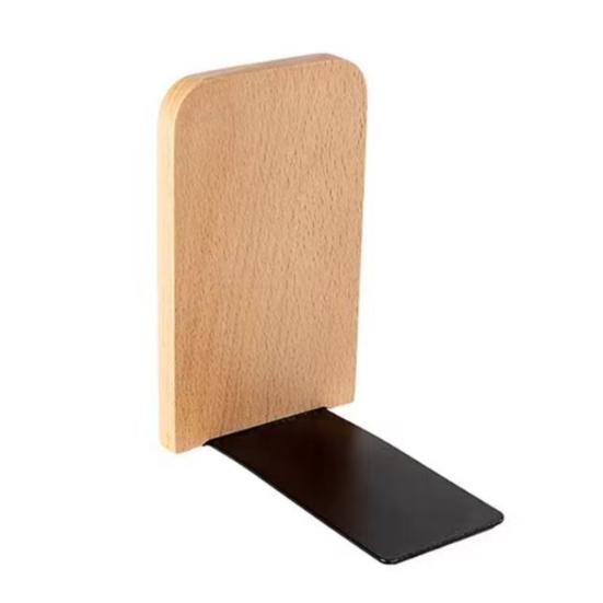 

Wood Bookends Thickened Anti-Tip Heavy Duty Book Stand with Polished Edges Durable Book Holder for Home Office Desk Size#17