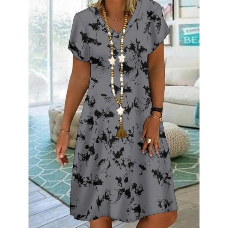 Весенние и летние женские модные платья с коротким рукавом и повседневная одежда S