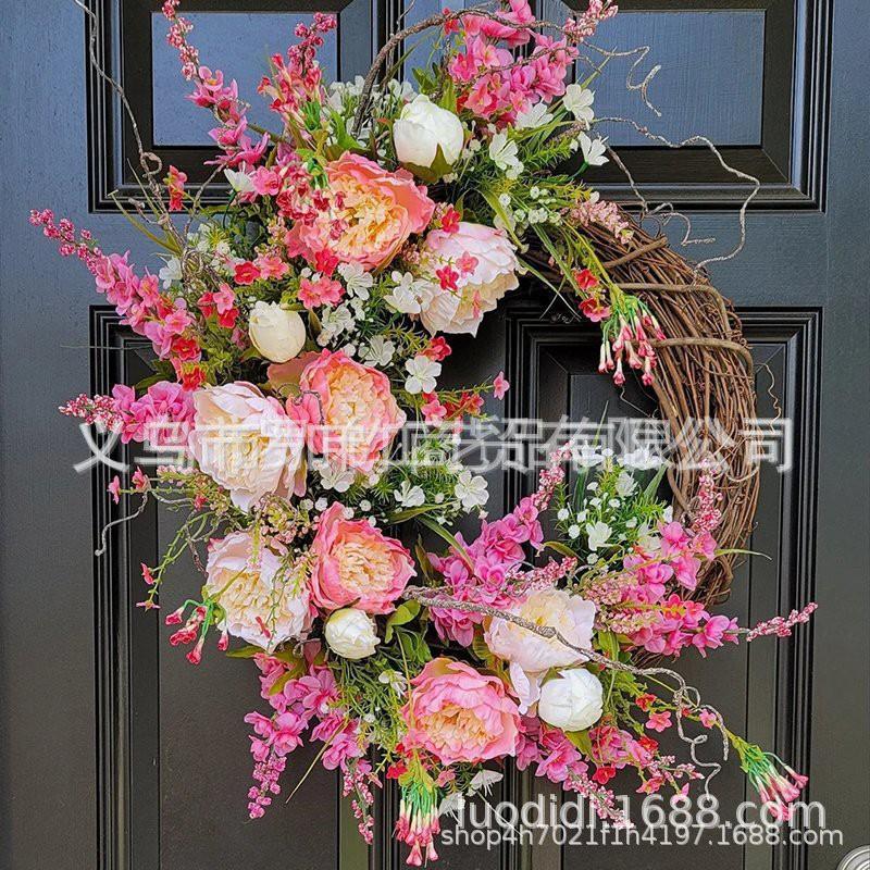 Artificial Flower Wreath Easter Valentines Day Hotel Restaurant Door Decorations
