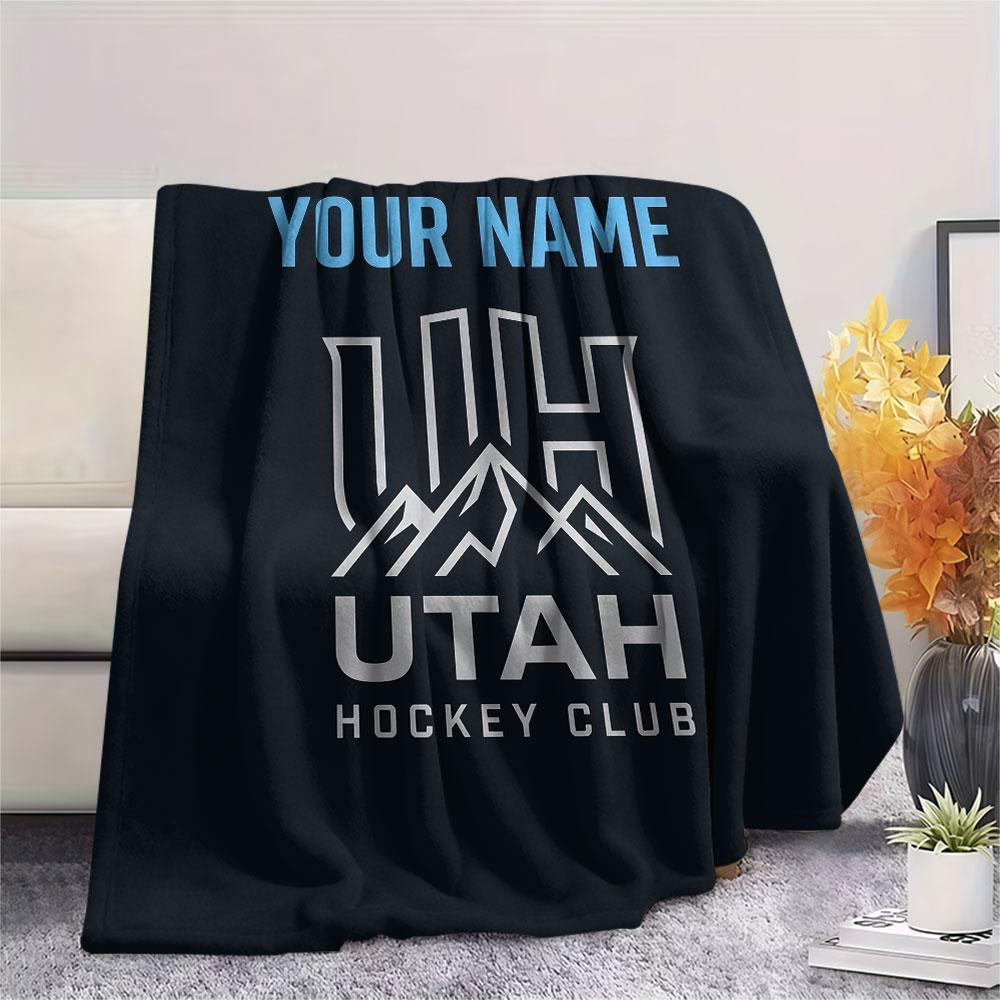Custom Name,Utah Mammoth Printed Flannel Blanket, Soft Throw for Bedroom Sofa, Washable, Christmas Present, Great Gift.