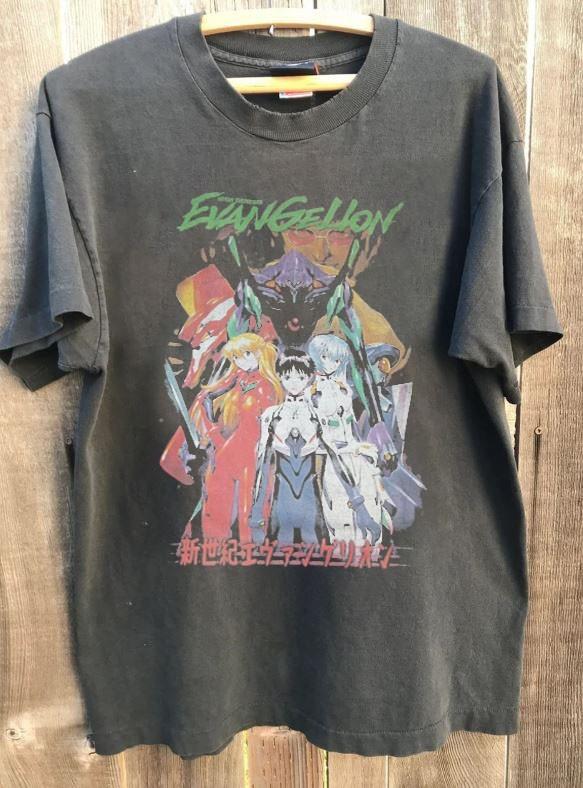 Neon Genesis Evangelion Vintage Anime Rare Charcoal Unisex Shirt S-5XL WA2637 S