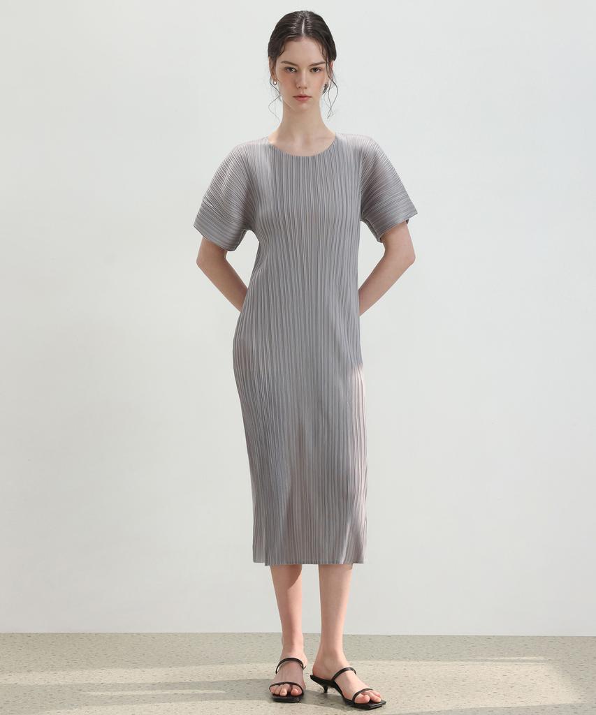 PLEATSMOOD Mira Short Sleeve Pleated Dress