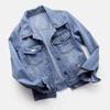 Jachetă Femei Guler Turn-down Jachetă Clasică Denim Nasturi Piept Dublu Buzunare la Piept Croială Slim Denim Hip Hop Streetwear Paltoane
