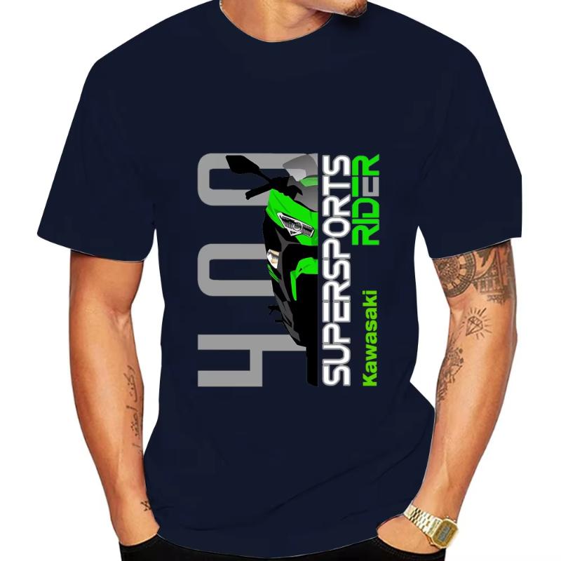 Kawasaki Ninja 400 Motorcycle Mens Tshirt summer shortsleeved womens Tshirt cotton 2025 New fashion couples clothing top
