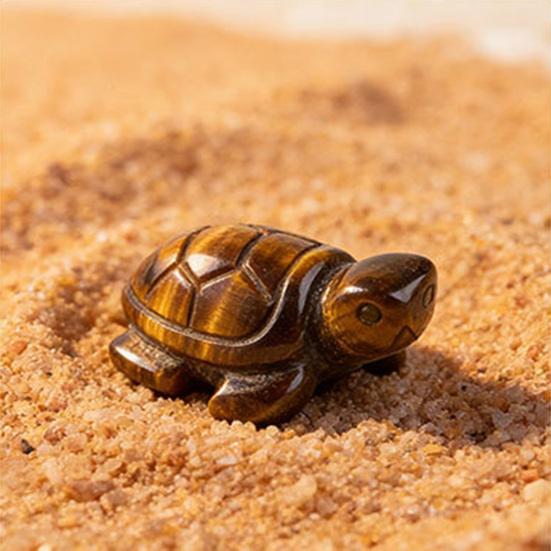 Micro Landscape Turtle Ornament Hand-Carved Natural Stone Figurines Symbolizing Longevity Good Luck Statue for Fish Tank