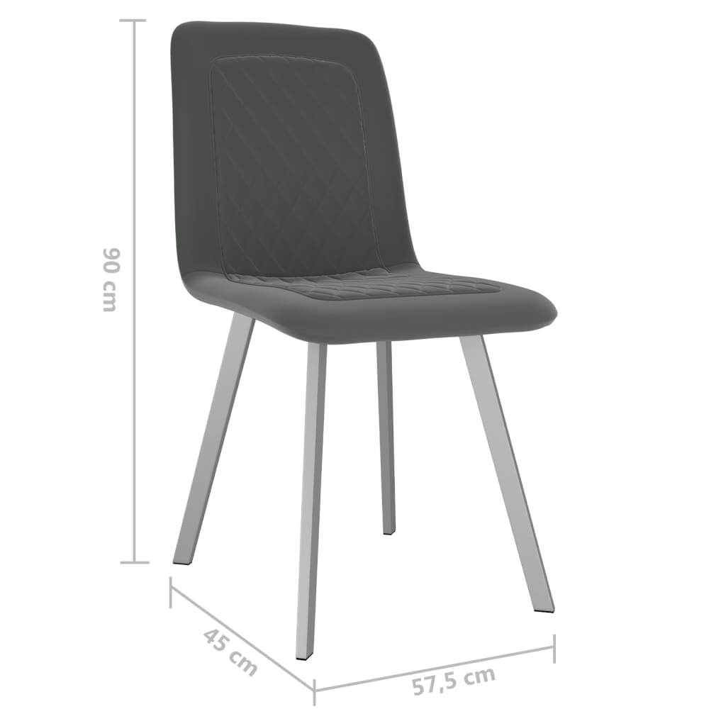 Dining Chairs 2 Pcs Grey Velvet