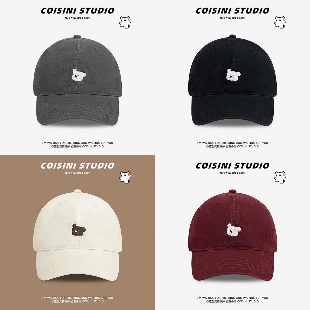 Embroidered Dog Baseball Cap With Short Brim For Casual Spring Wear