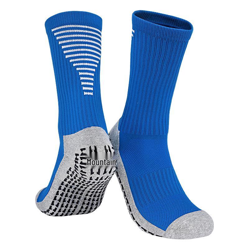Men's Professional Gel Football Socks - Breathable, Non-Slip, Mid-Calf Training Socks with Towel Bottom.