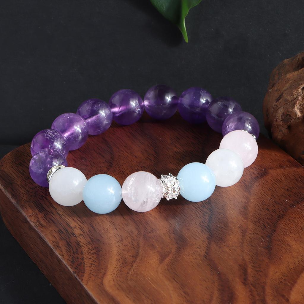 Natural amethyst morganite crystal bracelet versatile fashion commuting Douyin live broadcast explosion to send girlfriends and friends