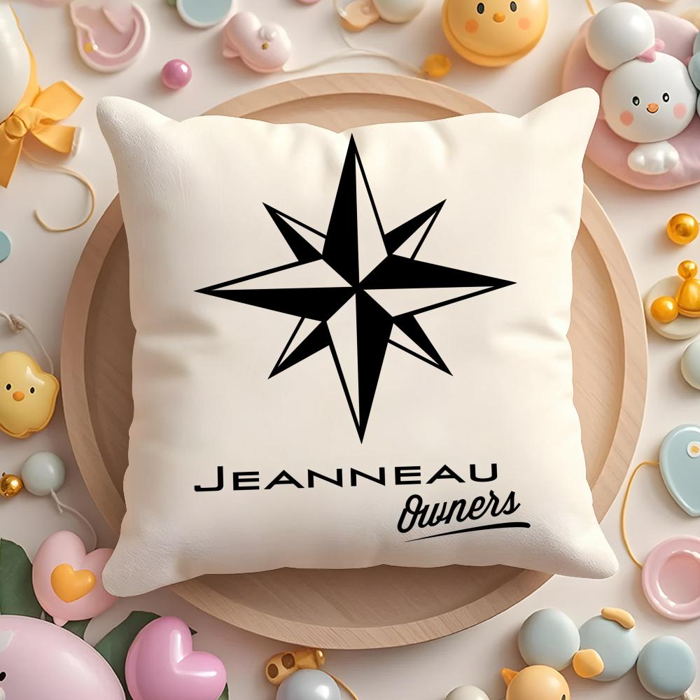 

J-Jeanneau Yachts Logo Cushion Cover Home & Car Multi-Scene Pillow Cover - Reversible, Soft & Durable for Daily Use 30cmx30cm