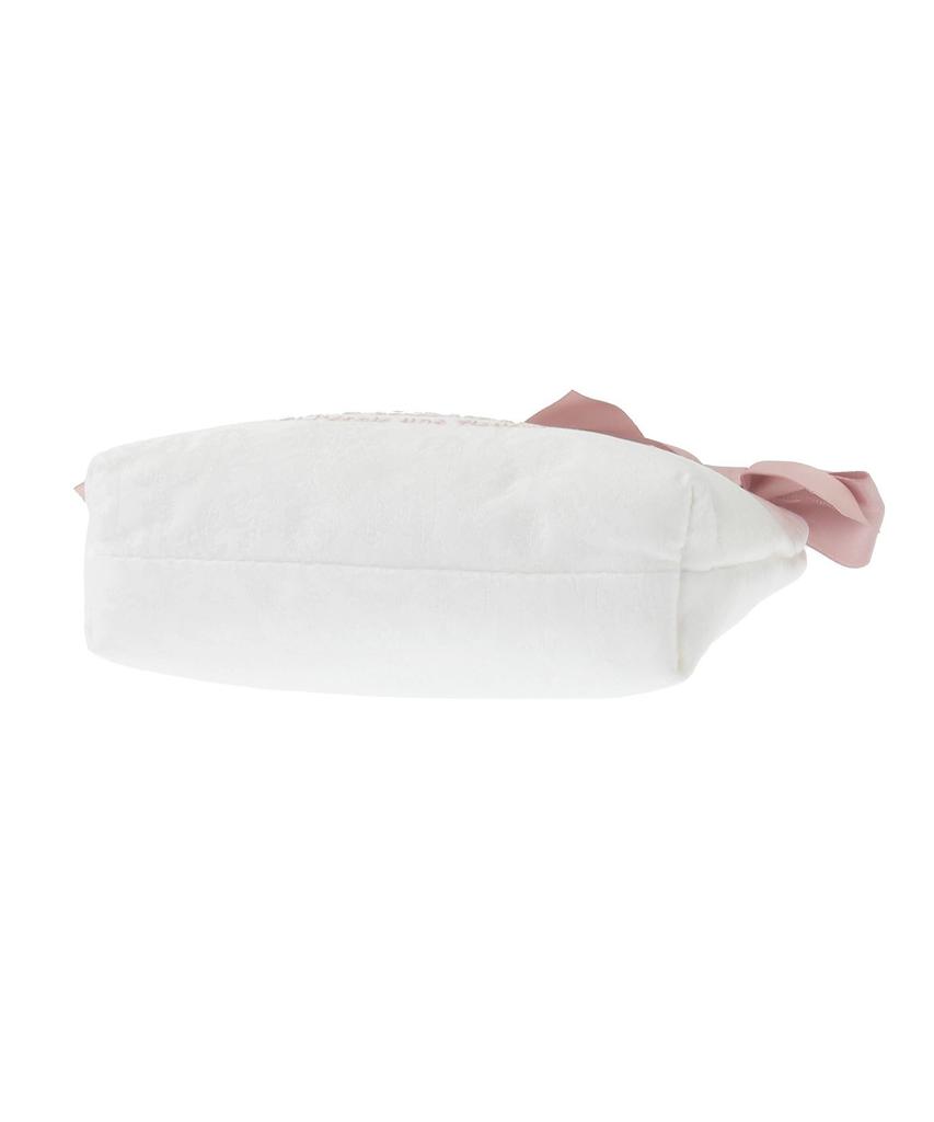 Maison De Fleur Jacquard Ribbon Pouch, Ivory, Size F, PouchDrawstring Bag, 08000628600