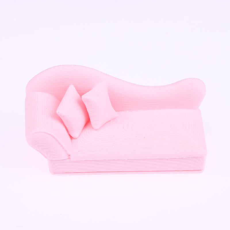 

1Pcs French Simulation Mini Furniture Play Home Toy 1:12 Scale Miniature Dollhouse 3D Printed Sofa Model рожевий