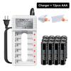 PALO Rechargeable Battery AA 1.2V Ni-MH Batteirse AA(HR6) 1300mAh and AAA(HR03) 600mAh NI-MH 2A/3A Rechargeable Batteries+6-slot charger
