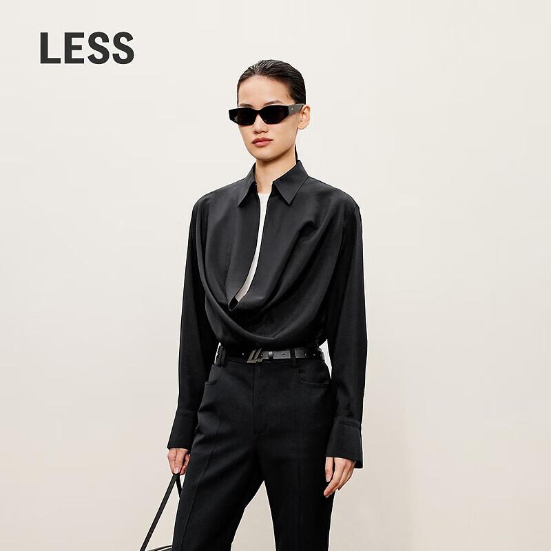 LESS 2024 Autumn Mulberry Silk Long Sleeve Shirt L