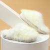 Fashion Elegant Mix Color Fur Slippers Women Winter Faux Fur Warm Indoor Plush Slides for Woman Round Toe Non Slip Cotton Slippers Lady