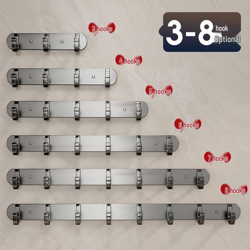 Porte-manteau mural en aluminium et étagère organisatrice avec crochets