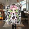 1PC Demon Slayer Print Flannel Blanket, High Quality All Seasons, Home Decor, Warmth and Comfort, Perfect for Christmas Gifts