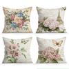 Retro Floral Design Cushions Pillowcase Polyester Cushion Cover Throw Pillow Pillowcover Home Car Sofa Decor