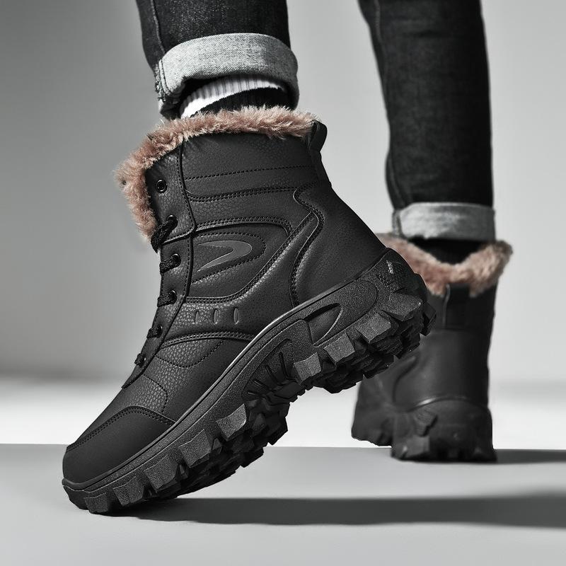 Herrenstiefel 2025 Neu Winter Outdoor Warmhalten Herrenschuhe Wasserdicht Rutschfest Plüsch Sneaker Lässige Wanderschuhe Herren Sneaker
