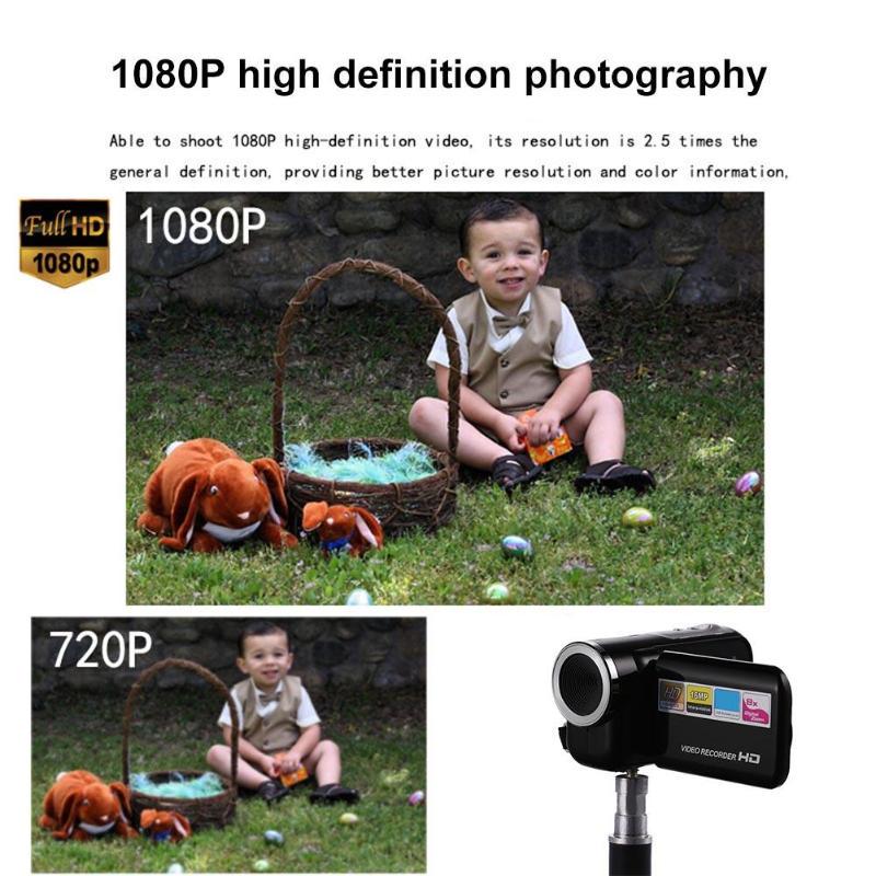 Mini kamera 1080P FHD 16MP 8X Zoom cyfrowy Ekran TFT LCD Rejestrator wideo Kamera DV Kamera
