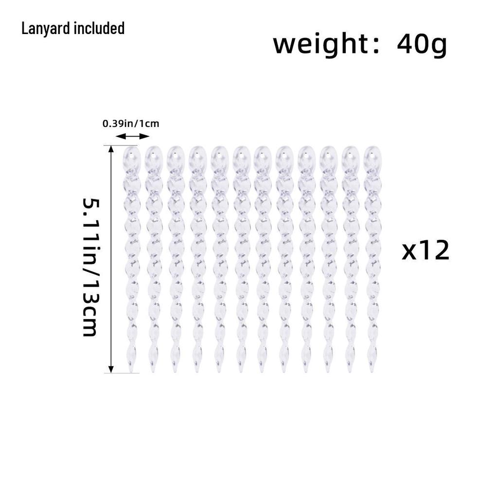 Průhledná přeshraniční vánoční ozdoba rampouch – Kreativní dekorace na stromek