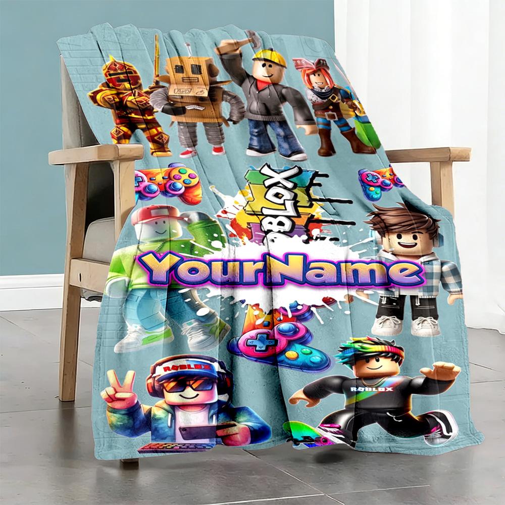 Roblox 117 Customize Your Name Blanket Multi-purpose Customizable Blanket Durable Comfort Great for Living Room Office Seaside Picnics