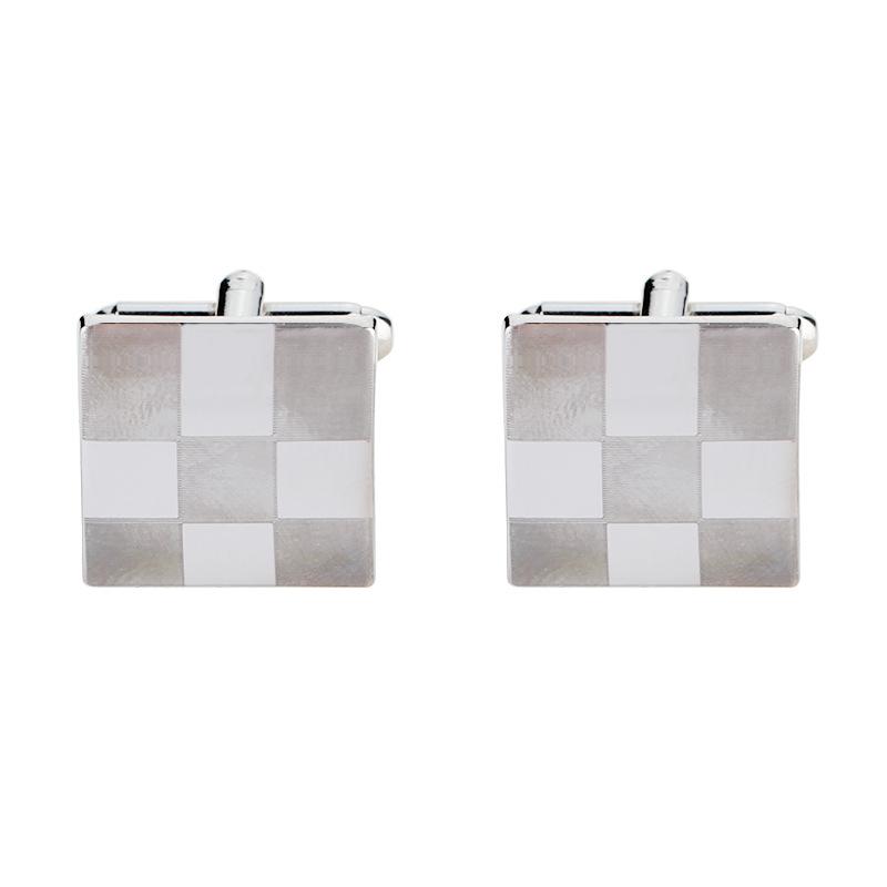 Funny Mens Laser Grid Pattern Square Cufflinks