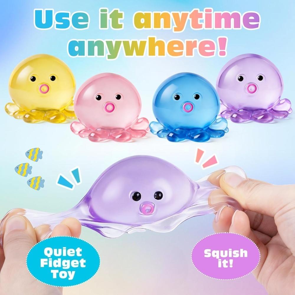 4 Pack Octopus Squishy Toy For Kids, Slow Rising Squishy, Cute Squeeze Ball For Party Favors Squishy For Classroom Prize