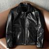Genuine Horsehide Leather Jacket Mens Slim Fit Short Biker Coat Autumn Winter Outerwear Large Size
