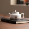 Talgjade weißes Porzellan Meerwasser Jiangya Dezhong Kanne Haushalt Keramik Teekanne Retro weißes Porzellan leichter Luxus Einzelkanne Teezubereiter