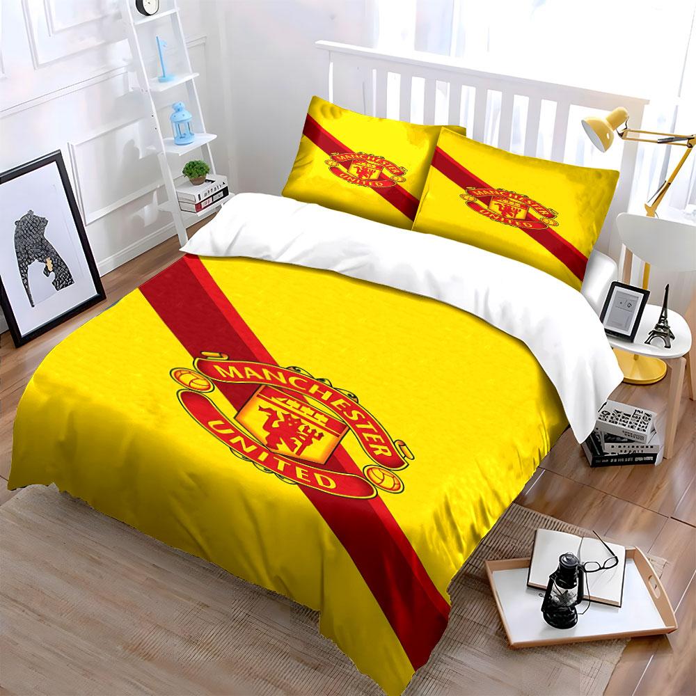 Manchester United Emblem Design. Bettwäsche-Sets Bettbezug-Sets Bettbezüge Kissenbezüge(1 * Bettbezug 2 * Kissenbezüge ohne Bettdecke)