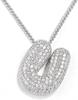 Cz Zircon Fat Initial A-Z Letters Balloon Bubble Pendant Necklace For Women Men Stainless Steel Box Chain Hip Hop Iced Jewelry