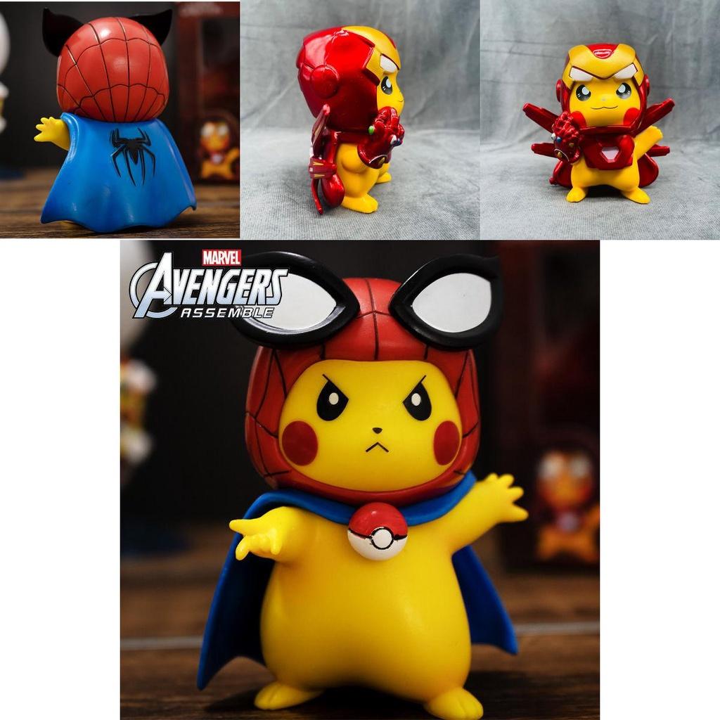 Marvel Avengers Infinity War Captain America Figure Collection Pikachu Ornament