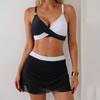 Women Middle Waist Bikini Sets Swim Bra And Shorts With Skirt Adult Patchwork Fashion Newest Bathing Suit Summer Beach Swimsuit